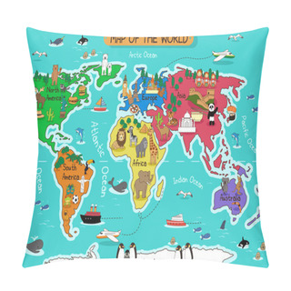 Personality  Map Of The World Pillow Covers