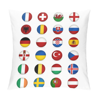 Personality  Flags Of Europe. Vector Illustration. Pillow Covers