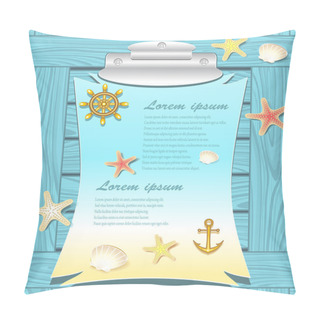 Personality  Marine Frame With Anchor Wheel Shells Starfishes Pillow Covers