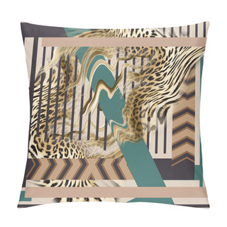 Personality   Geometric Pattern With Leopard Pattern For Print Pillow Covers