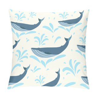 Personality  Vector Whale Illustration. Swimming Cute Whales Seamless Background For Print Or Web. Whales Pattern Vector Pillow Covers