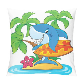Personality  Surfer Shark Theme Image 2 Pillow Covers