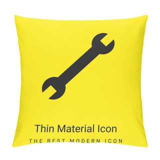 Personality  Adjustable Wrench Minimal Bright Yellow Material Icon Pillow Covers