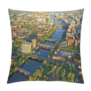 Personality  Aerial View Of The River Clyde And Glasgow City During Oncoming Storm UK Pillow Covers
