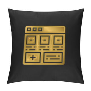Personality  Add Gold Plated Metalic Icon Or Logo Vector Pillow Covers