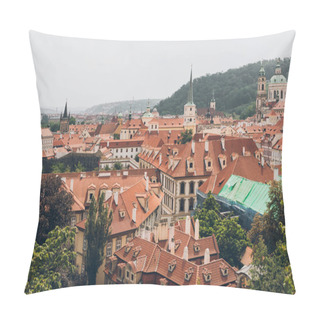 Personality  Aerial View Of Famous Prague Old Town Cityscape With Beautiful Architecture Pillow Covers