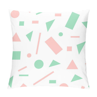 Personality  Seamless Abstrcat Geometrical Pattern. Pastel Abstract Background. Seamless Abstract Pattern With Basic Shapes. Vector Illustration. Pillow Covers