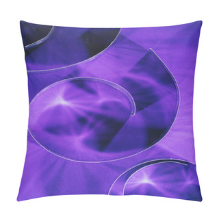 Personality  Top View Of Paper Shining Spirals On Purple Pillow Covers