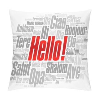 Personality  Hello Word Cloud In Different Languages Pillow Covers