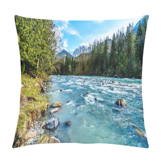 Personality  The Fast Flowing Crystal Clear Waters Of The Chilliwack River During Early Spring Run Off Pillow Covers