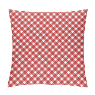 Personality Red Gingham Fabric Background Pillow Covers