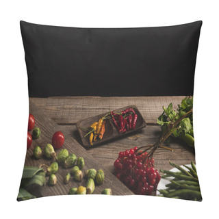 Personality  Food Composition For Commercial Photography On Wooden Table  Pillow Covers