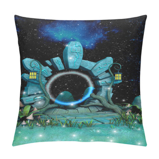 Personality  Fantasy Magical Portal With A Beautiful Sky Behind Full Of Stars. Pillow Covers