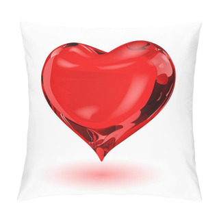 Personality  Red Heart With Shadow Pillow Covers