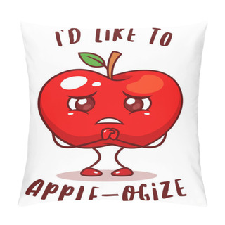 Personality  Sad Apple Fruit Vector Pillow Covers
