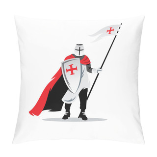 Personality  Vector Knight Cartoon Illustration. Pillow Covers