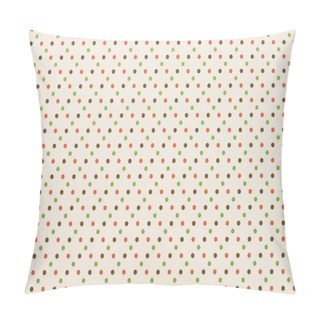 Personality  Set Of Seamless Colored Circles In Rows On Beige Pillow Covers