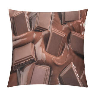 Personality  Tasty Melted And Solid Chocolate, Closeup Pillow Covers