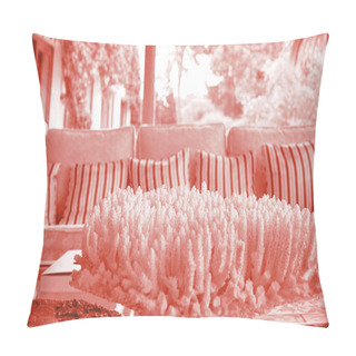Personality  Living Coral Color Of The Year 2019. Main Trend Natural And Authentic Concept Pillow Covers