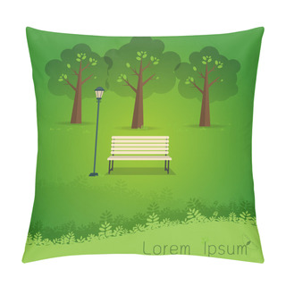 Personality  Hello Park. Natural Landscape In The Flat Style. A Beautiful Par Pillow Covers