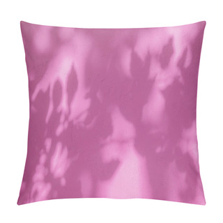 Personality  Leaf Shadows On Pink Or Fuchsia Color Stucco Pattern Wall.  Pillow Covers