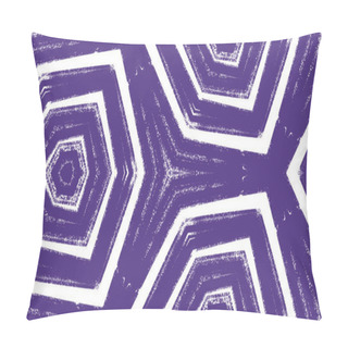 Personality  Exotic Seamless Pattern. Purple Symmetrical Kaleidoscope Background. Textile Ready Wondrous Print, Swimwear Fabric, Wallpaper, Wrapping. Summer Swimwear Exotic Seamless Design. Pillow Covers