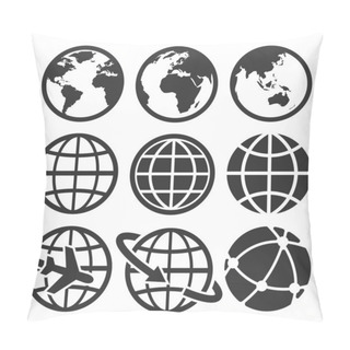 Personality  Earth Vector Icons Set. Pillow Covers