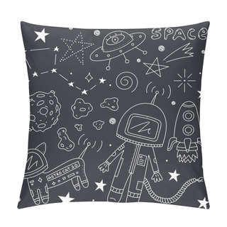 Personality  Astronaut, Cosmo Cat And Asteroids Pillow Covers