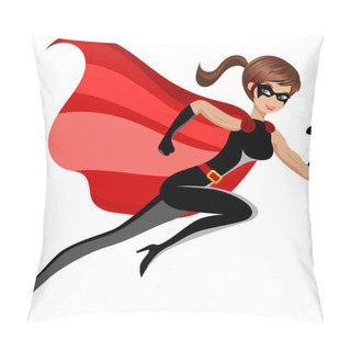 Personality  Superhero Sexy Beautiful Woman Running Or Flying Isolated Pillow Covers