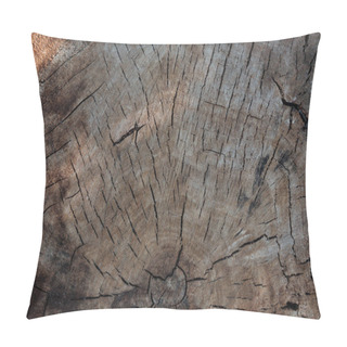 Personality  Close-up View Of Old Grey Cracked Wooden Texture Pillow Covers
