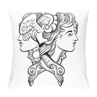 Personality  Vector Illustration Of Hermes. Pillow Covers