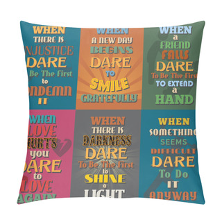 Personality  Unusual Motivational And Inspirational Quotes Posters. Set 10. Pillow Covers