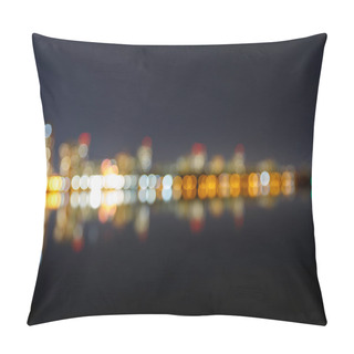 Personality  Blurred Dark Cityscape With Illuminated Buildings And Reflection Pillow Covers