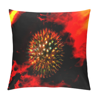 Personality  Corona Virus In Digital Color Background 3d Image Pillow Covers