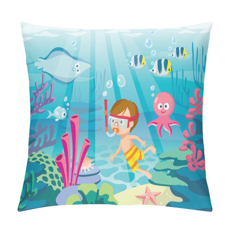 Personality  underwater life with cute octopus pillow covers