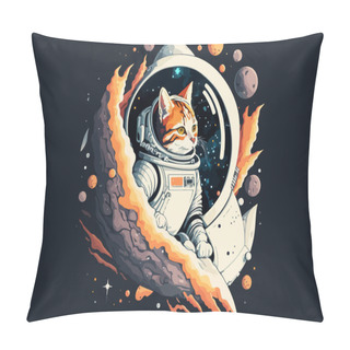 Personality  Space Cat Vector Illustration Pillow Covers