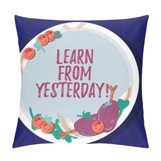 Personality  Handwriting Text Learn From Yesterday. Concept Meaning Boost The Amount Of Data Received And Sent By Visitors Hand Drawn Lamb Chops Herb Spice Cherry Tomatoes On Blank Color Plate. Pillow Covers