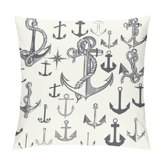 Personality  Collection Of Anchors, Labels For Logotype Or Print Design In Vi Pillow Covers