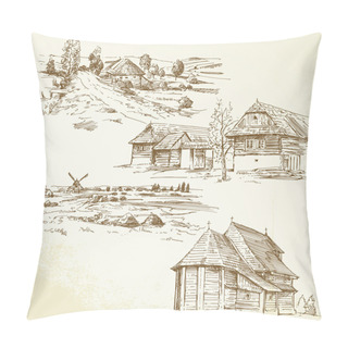 Personality  Rural Landscape, Agriculture - Hand Drawn Collection Pillow Covers