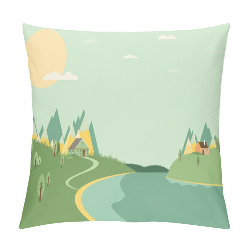 Personality  Natural landscape illustration. pillow covers