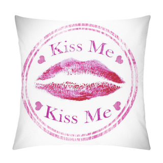 Personality  Stamp Of Lipstick Kiss, Closeup Pillow Covers