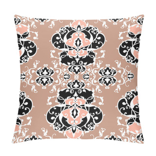 Personality  Vector Abstract Seamless Patchwork Pattern With Geometric And Floral Ornaments, Stylized Flowers, Dots, Snowflakes And Lace. Vintage Arabic Style Pillow Covers