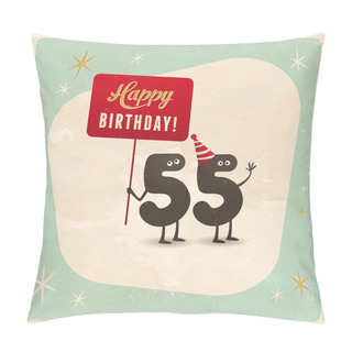 Personality  Funny 55th Birthday Card Pillow Covers