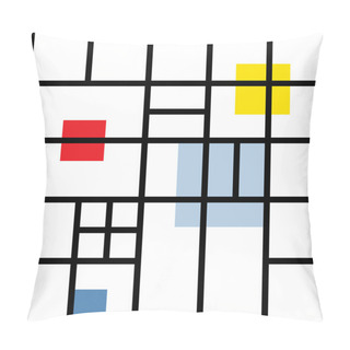 Personality  Seamless Geometric Suprematism Pattern In Style Neo-plasticism Abstract Art Pillow Covers