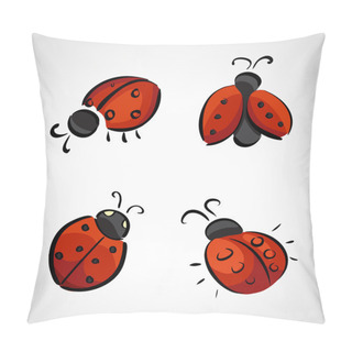 Personality  Sketch Icons - Ladybug Pillow Covers