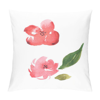 Personality  Watercolor Drawing Of Fresh Garden Flowers Pillow Covers