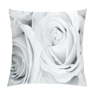 Personality  Two Fresh White Roses Close Up Pillow Covers