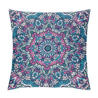 Personality  Abstract Festive Colorful Mandala Vector Ethnic Tribal Pattern Pillow Covers