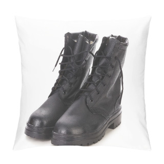 Personality  Leather Winter Black Boots. Pillow Covers