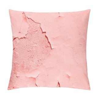 Personality  Abstract Coral Color Decorative Plaster Wall. Color Of 2019 Concept. Pillow Covers